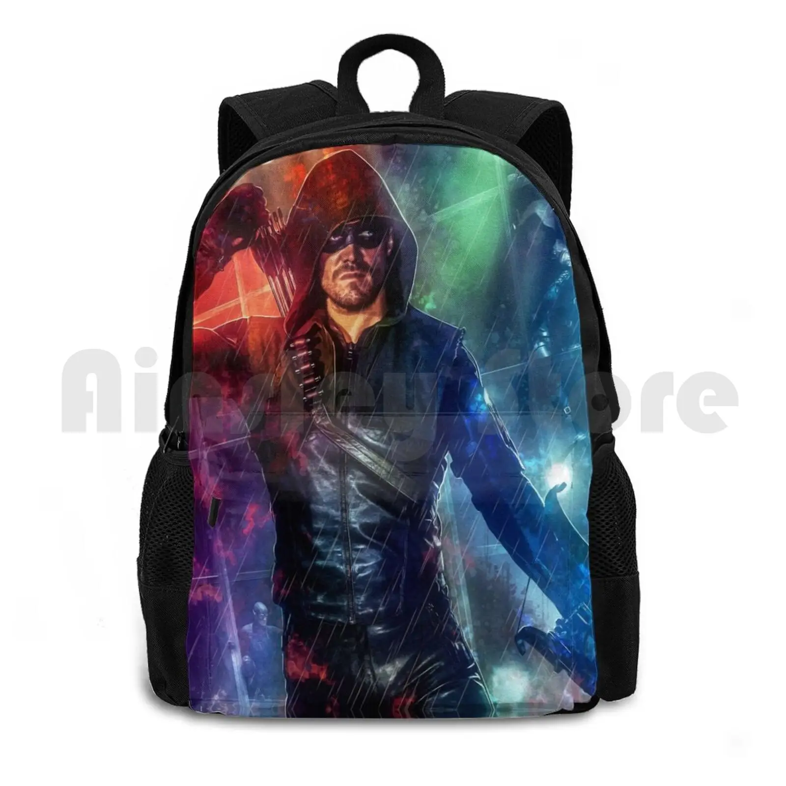 

Night Hero Outdoor Hiking Backpack Waterproof Camping Travel Superhero Comicbook Comics Oliver Supers Hero