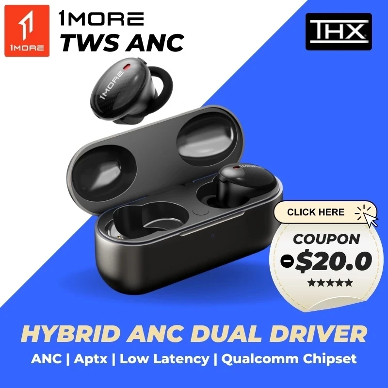 1more-auriculares inalámbricos con Bluetooth, dispositivo de audio estéreo con cancelación de ruido ANC, Aptx, baja latencia, Qualcomme