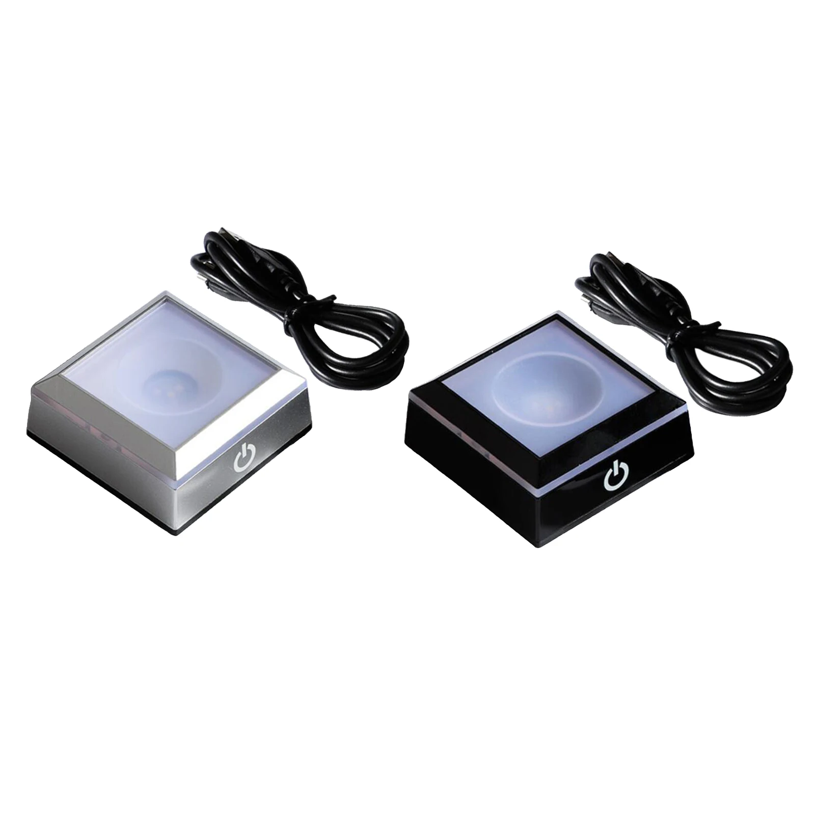 LED Light Base Lights Display Holder USB Powered Base Stand Glass Art Colorful Lighted Square Stand Display Plate