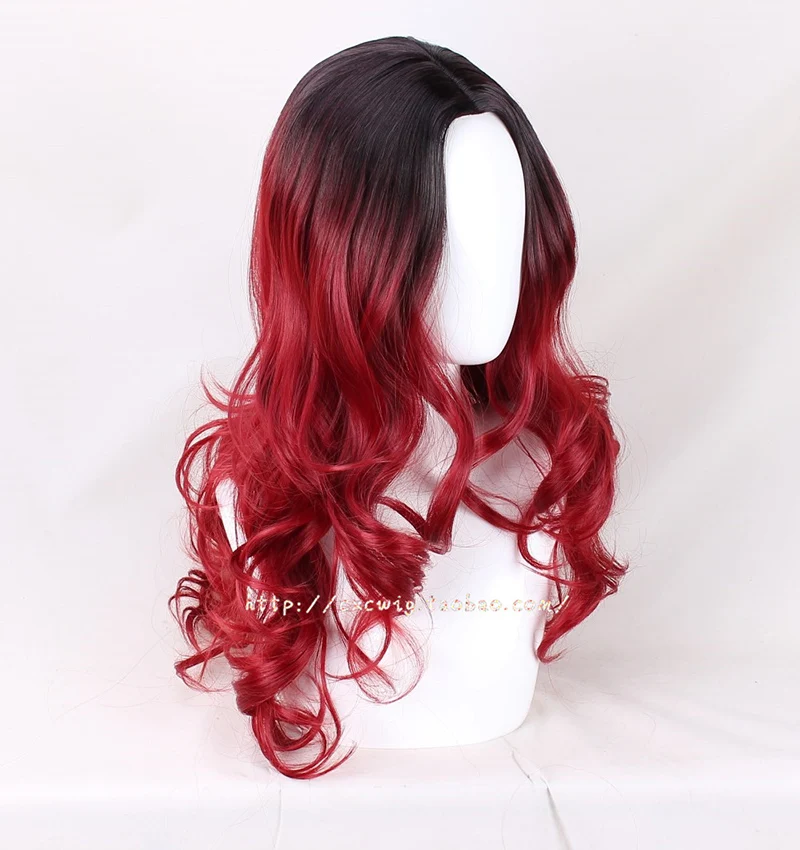 Guardians of the Galaxy 2 Gamora cosplay wig women Long Wavy Movie Anime hair Cosplay Halloween Wig + Free Wig Cap