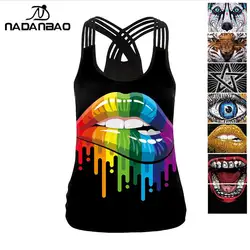 NADANBAO-camisetas sin mangas con estampado gótico para mujer, ropa de calle elástica con Espalda descubierta, Sexy, para Halloween