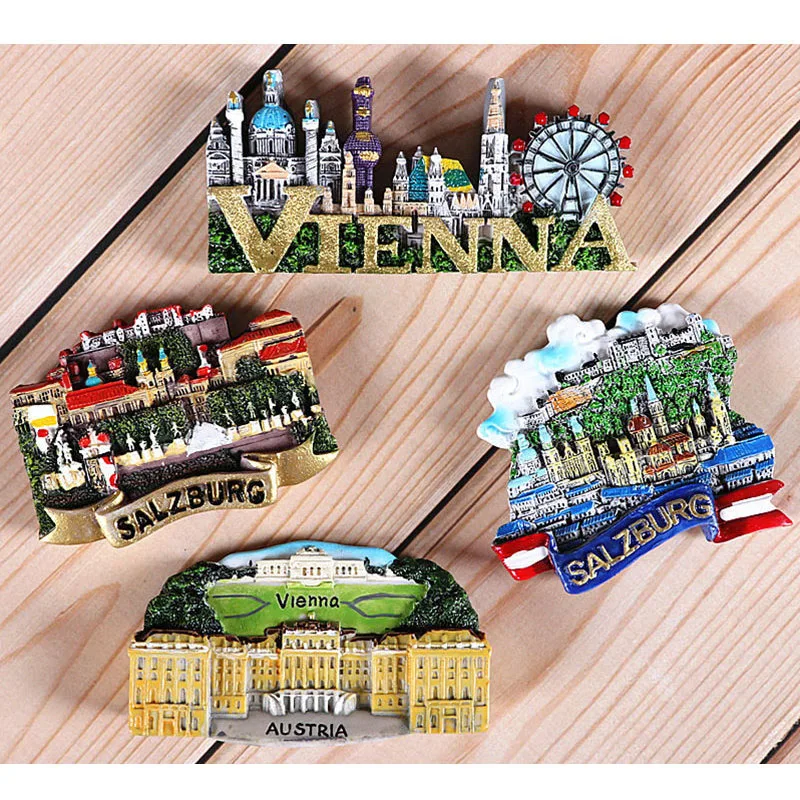 Magnetic refrigerator magnets Italy Switzerland Chile Austria European  countries Tourist attractions souvenir Home decoration