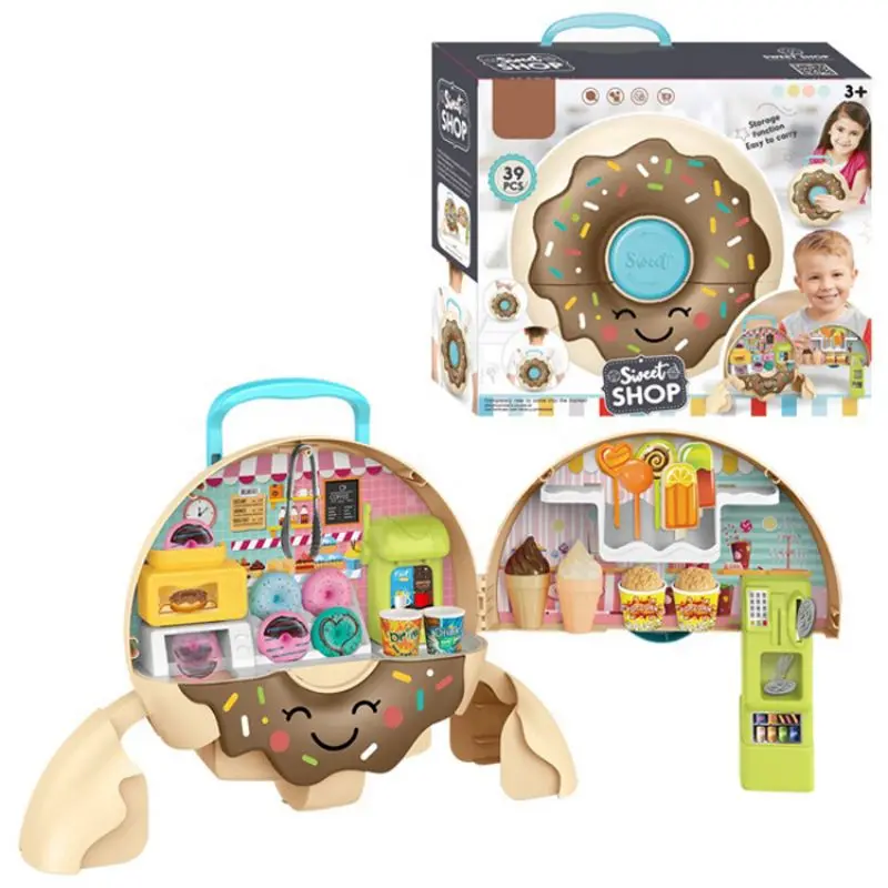 Mini Simulational Keuken Speelgoed Kinderen Speelhuis Draagbare Donut Rugzak Speelgoed Set Accessoires Interactieve Game Gift