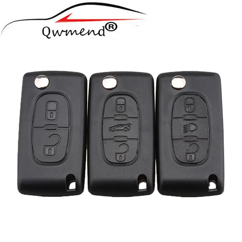 

2/3/4 Buttons Car key Case for Peugeot 207 307 308 407 607 807 For Citroen C2 C3 C4 C5 C6 Flip Folding Car Key shell NO logo