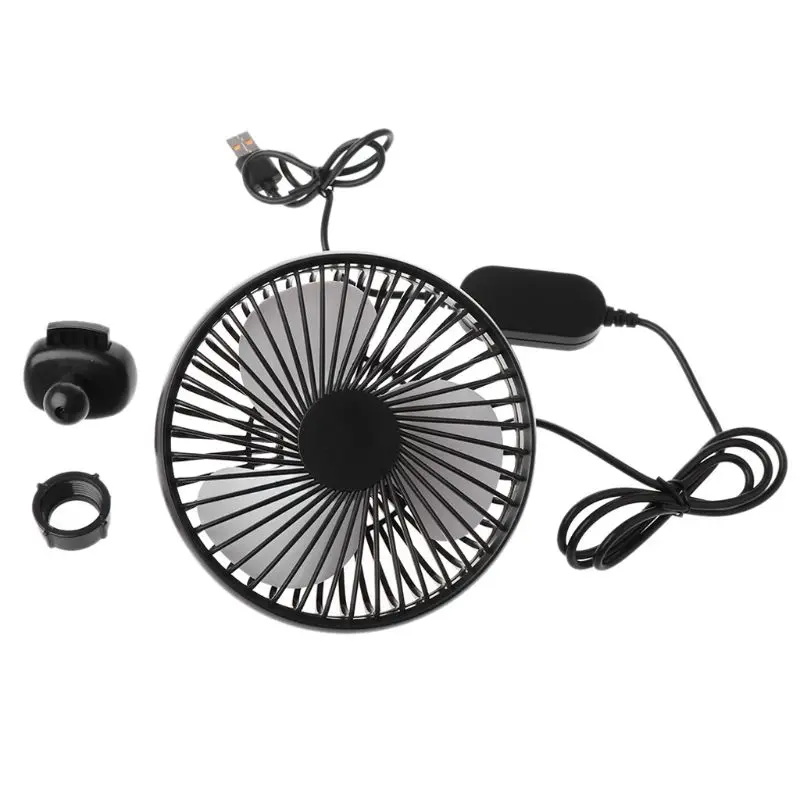 Universele 5V 360 Graden Rotatie Instelbare Hoek Auto Air Vent Usb Fan 3 Speed Electric Air Blower Koelventilator met Op Off