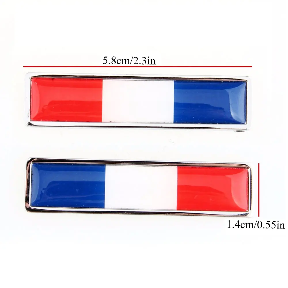 1 Pair Country National Flag France Hot Metal Stickers Car Styling Motorcycle Accessories Badge Label Emblem Car Stickers