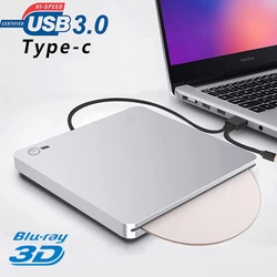 외장 블루레이 드라이브, USB 3.0 및 C 타입 BD-RDL DVD-RW CD 라이터, 블루레이 콤보 레코더, 3D 비디오 재생, 데스크탑용 원터치 팝업