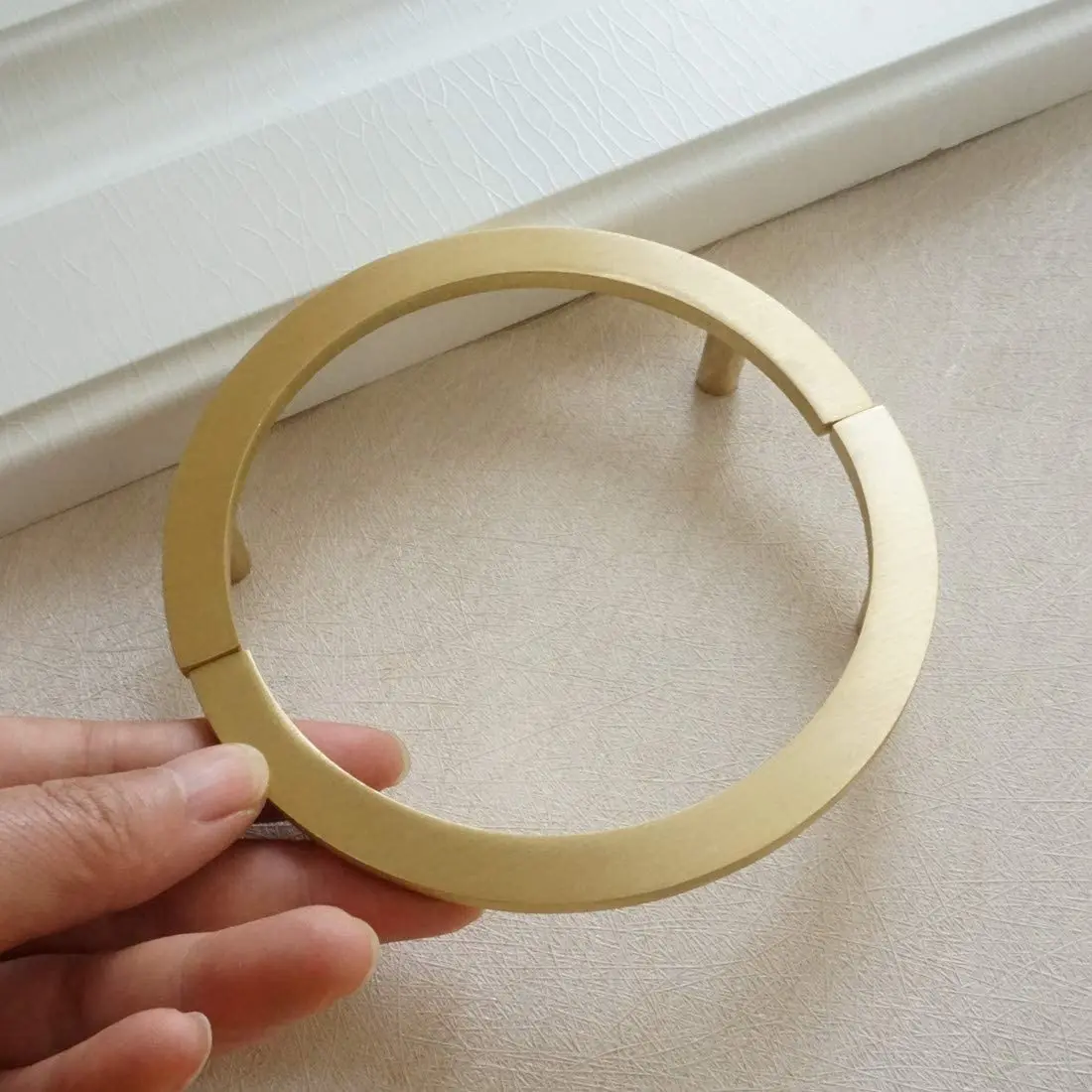Solid Brass Semicircle Handles for Cabinets and Drawers Bedroom Wardrobe Pulls Kitchen Cupboard Door Knobs Furniture Hardware