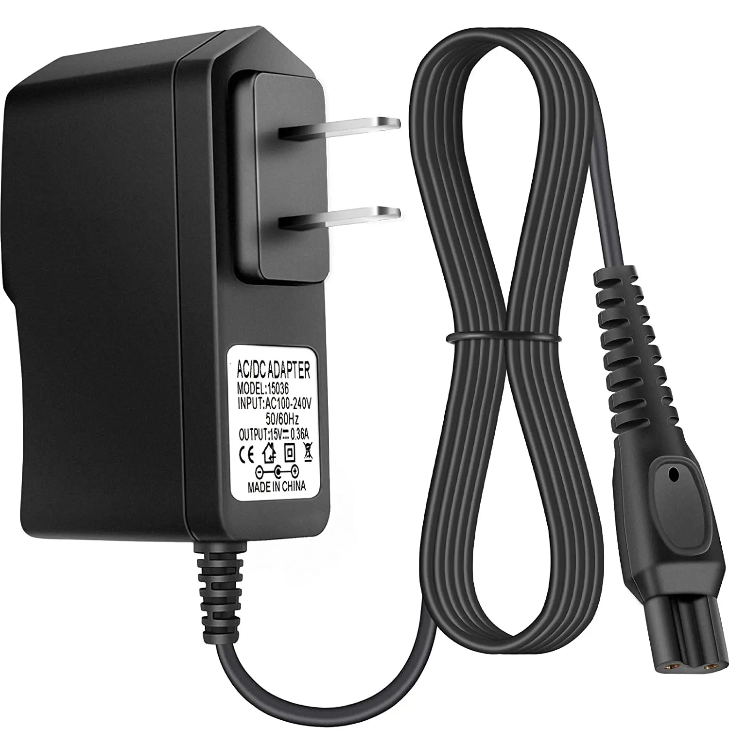 Cargador de repuesto para afeitadora de 15V, cable cargador de repuesto, adaptador portátil Universal, cable cargador de repuesto Compatible con Philips