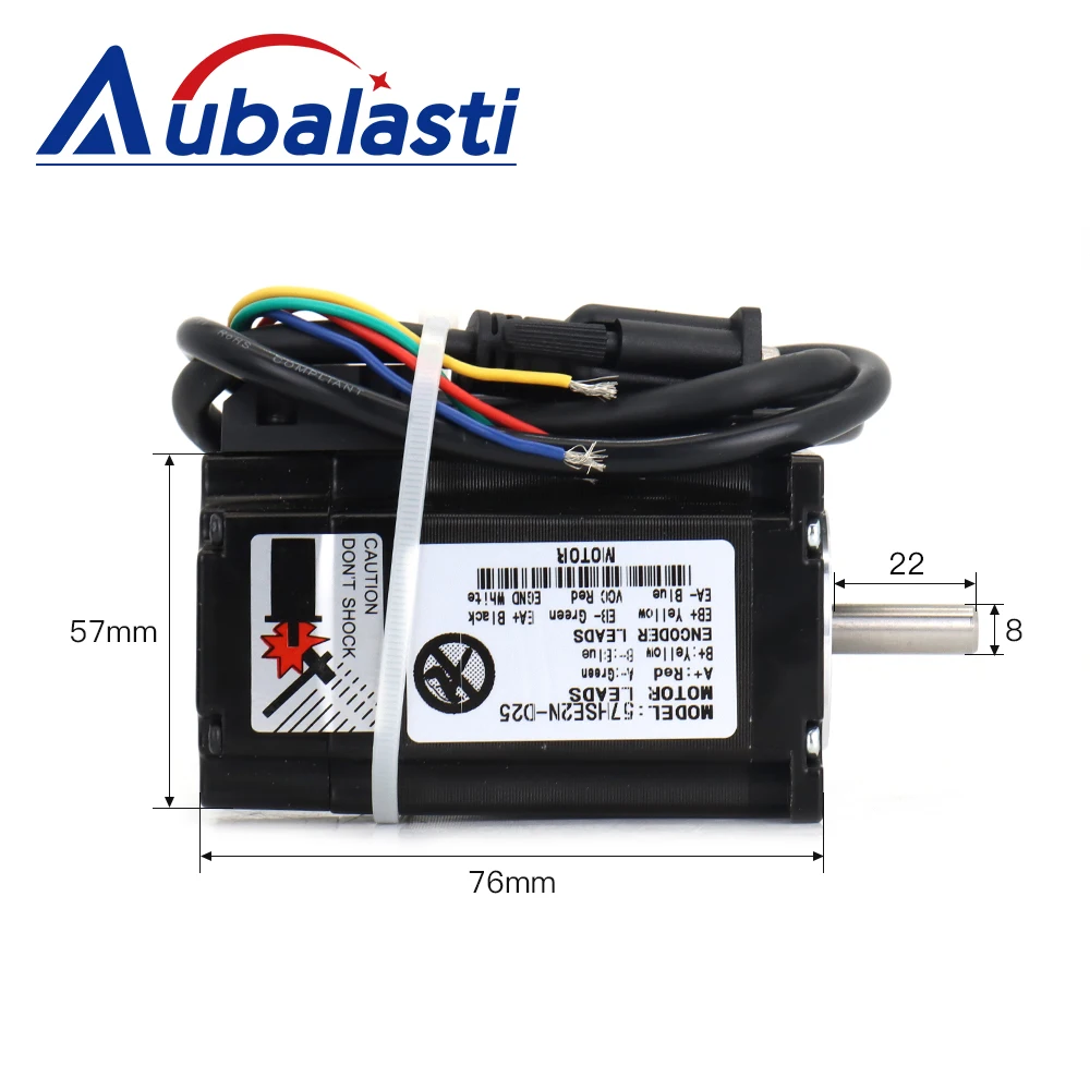 Aubalasti JSS Nema23 2N.m Closed Loop Stepper Motor Driver Kits Shaft Dia.8mm 4.2A HSS57+57HSE2N-D25 For CNC Engraving Machine