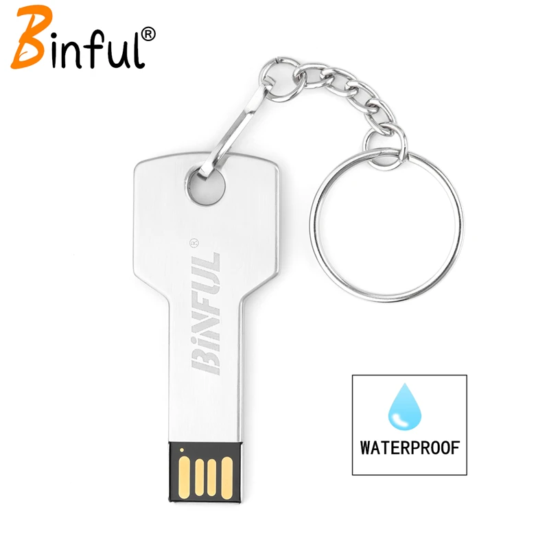 New Binful usb flash drive 4GB 8GB 16GB 32GB 64GB 128GB pen drive pendrive флешка waterproof silver u disk memoria cel usb stick