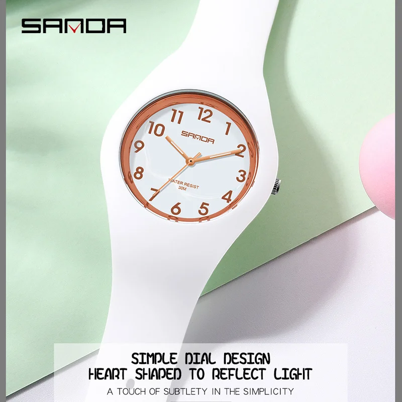 Montre numérique à quartz pour femme, bracelet en silicone souple, montre-bracelet habillée, horloge de sport étanche, 5BAR