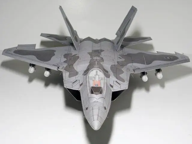 F22 Raptor Stealth Fighter 3D Paper Model Oversized Exquisite Version Puzzle Handmade Papercraft