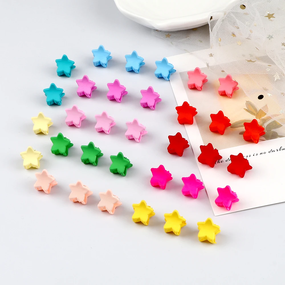 10/20/30Pcs Children Mini Stars Grip Claw Hair Clip Girls Candy Color Flowers Crown Hairpin Barrettes Headdress Hair Accessories