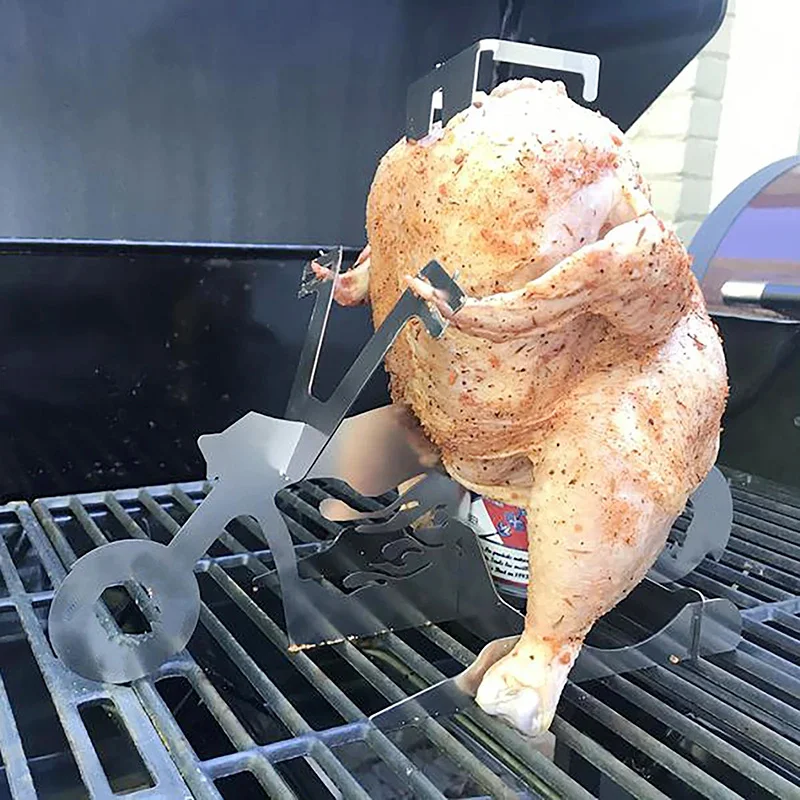 Funny Motorcycle Model Barbecue Chicken Stand Portable Home Oven BBQ Grill Rack Beer Can Chicken Roast Holder Kitchen Tools