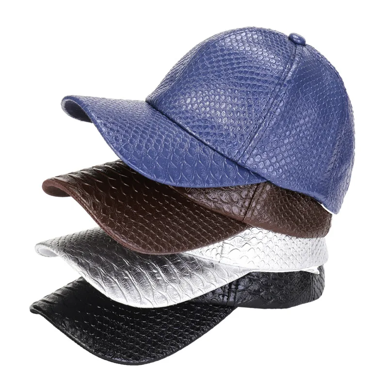 Men's And Women's Baseball Cap Pure PU Leather Baseball Cap European And American Outdoor Leisure Men's And Women's Caps