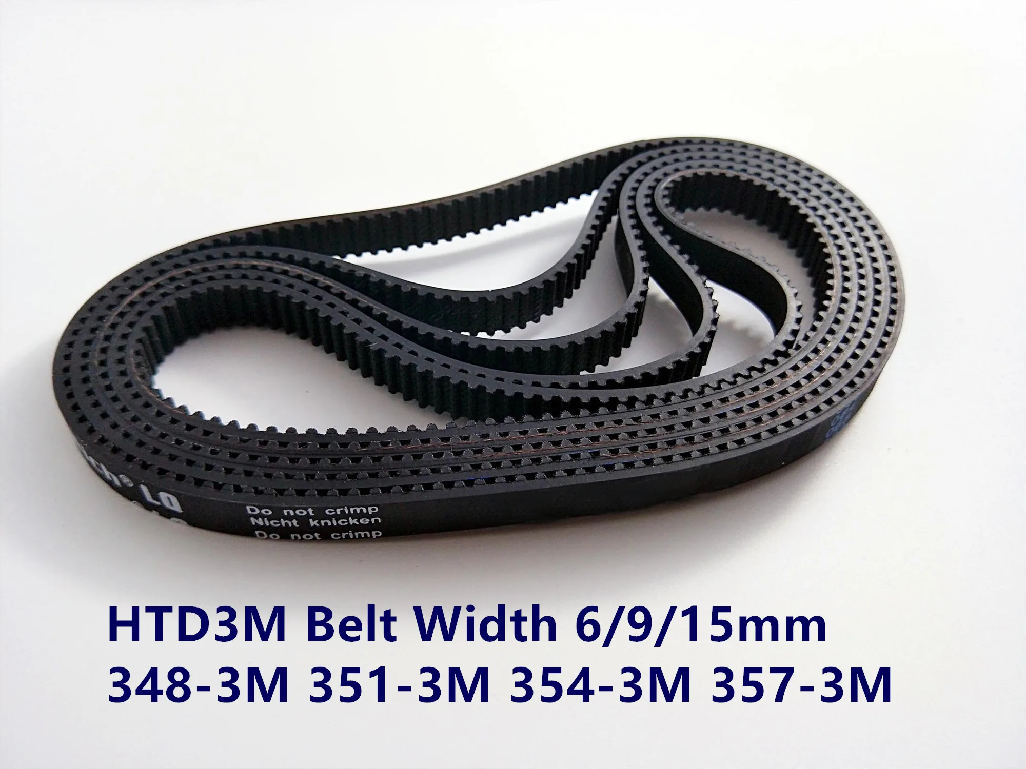 

HTD 3M Timing belt C= 348 351 354 357 width 6/9/15mm Teeth 116 117 118 119 HTD3M rubber belt 348-3M 351-3M 354-3M 357-3M