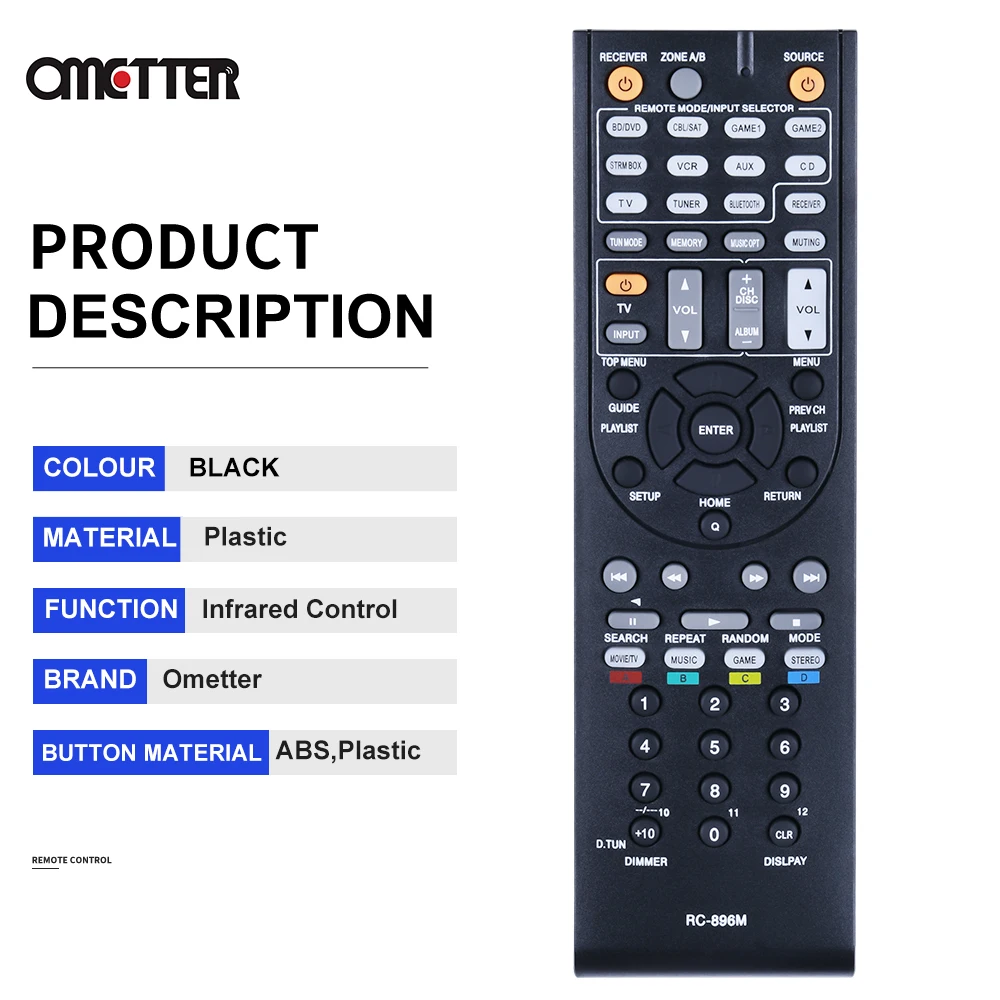 RC-896M RC-865M New For Onkyo Parts AV Receiver Remote Control HT-S5600 HT-RC330 TX-SR309 TX-NR509 TX-SR608 TX-SR508 TX-SR703