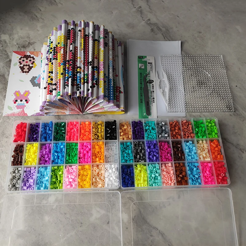 5mm perles 24/48/36 boîte emballage Hama perles Jouets Éducatifs perles De Fer fabrication perler Fusible perles bricolage jouet livraison gratuite