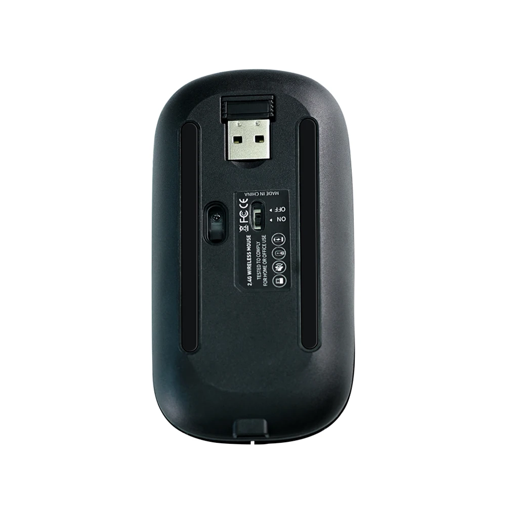 Mouse Wireless 1pcs 2.4Ghz Mouse USB ricaricabile nero