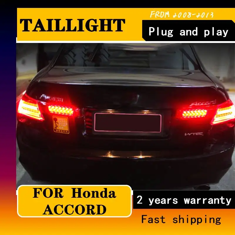 Car Styling LED Tail Lamp For Honda Accord 8 Tail Lights 2008-2012 For Accord Rear Light DRL+Turn Signal+Brake+Reverse LED Light