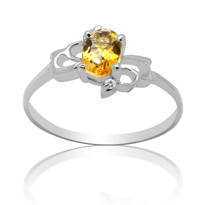 

100% Natural Citrine Silver Ring for Daily Wear 4mm*6mm Real Silver Citrine Ring 925 Silver Citrine Jewelry Gift for Girl