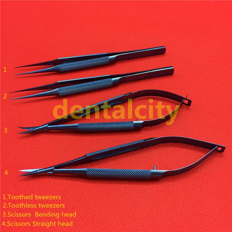 16cm Titanium Microsurgical Surgical Ophthalmic Instruments Dental Instruments Scissors+Needle Holders +Tweezers