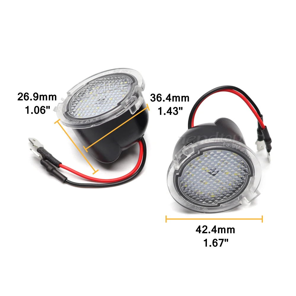 Car LED Bulb Under Side Mirror Lamp Puddle Light For Ford Mondeo  Ecosport Edge Ranger TKE For Lincoln MKT For Mercury