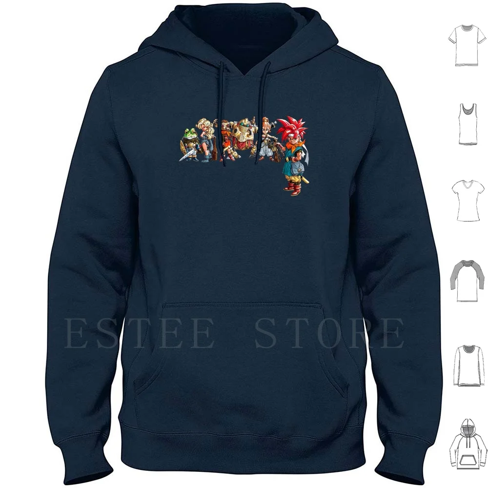 Chrono Trigger Team Hoodies Long Sleeve Chrono Trigger Rpg Jrpg Final Fantasy Squaresoft Pixel Pixel Art Retro