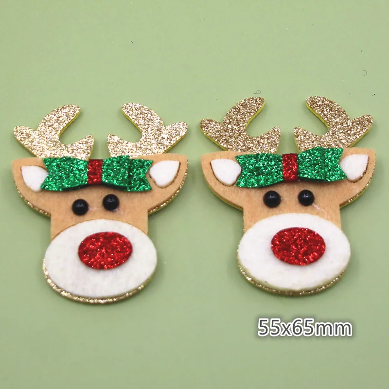 Non-woven Cloth Sequins patches Christmas House/Snowman/Reindeer Appliques for Clothes Sewing Supplies Diy Craft