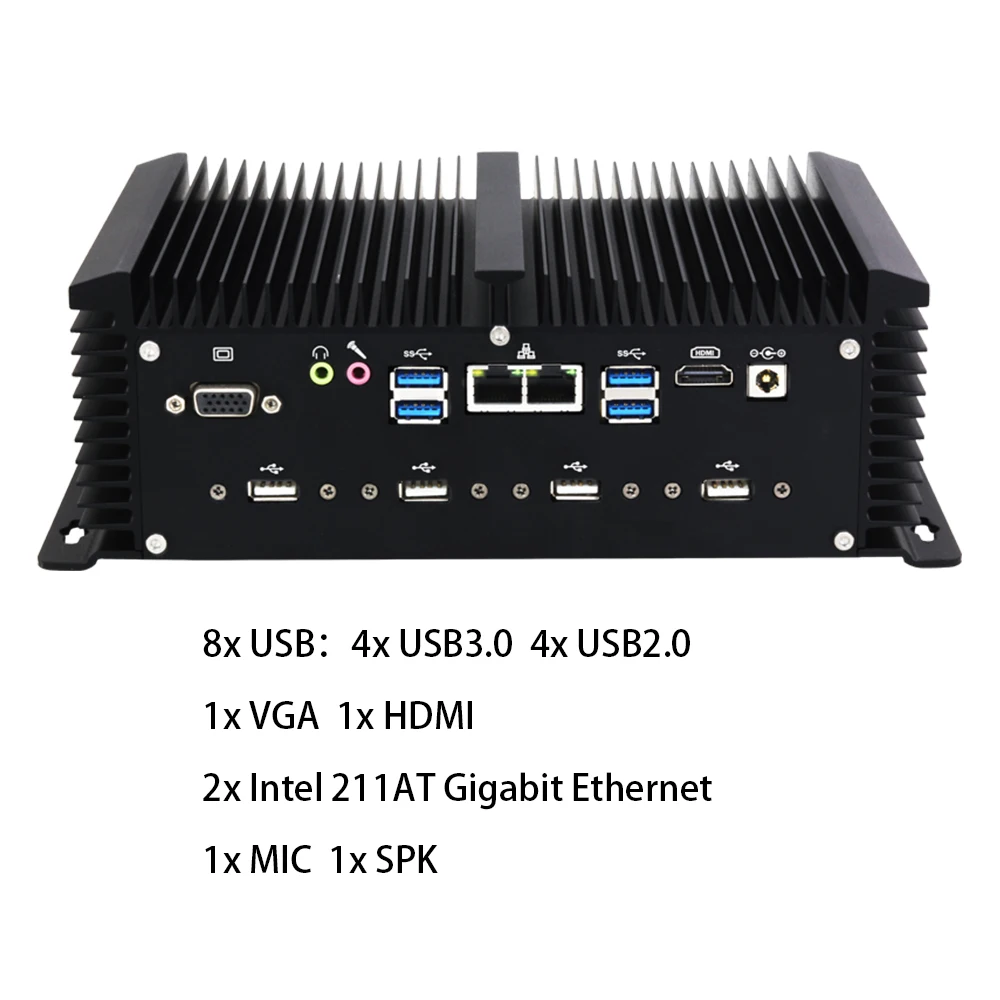 Newest Industrial Mini PC 6*COM RS232 RS485 RS422 Core i5 4200U i7 4500U DDR3 Mini Desctop PC HDMI VGA Dual LAN Windows10 WiFi