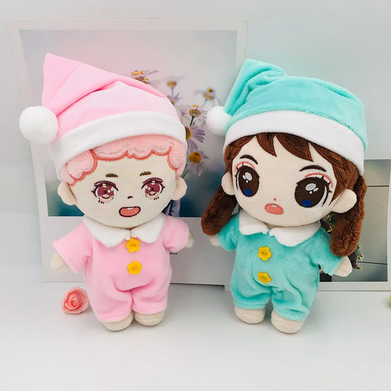 20CM Baby Clothes Mini Plush Doll Clothes Pajamas Sleeping Clothes Suit For Korea Kpop EXO Fans Collection Children Doll