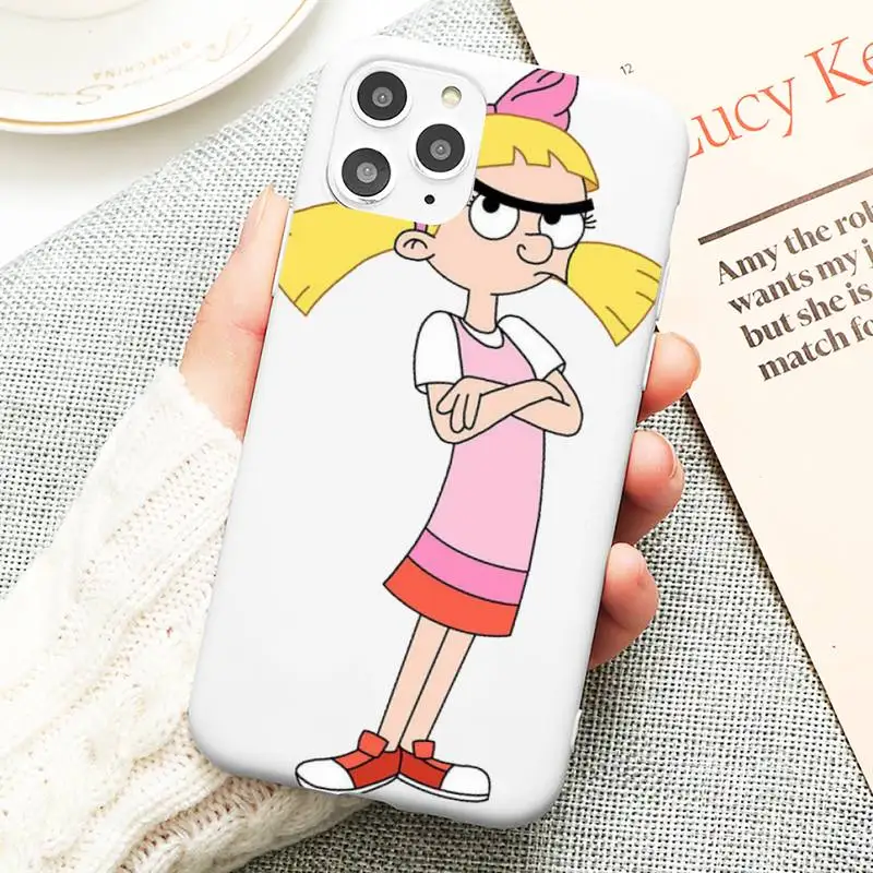 Hey Arnold Helga Phone Case Silicone Phone Case for iphone 13 12 11 Pro Max XR XS X Soft Candy Cover for iPhone 6 6S 7 8 Plus