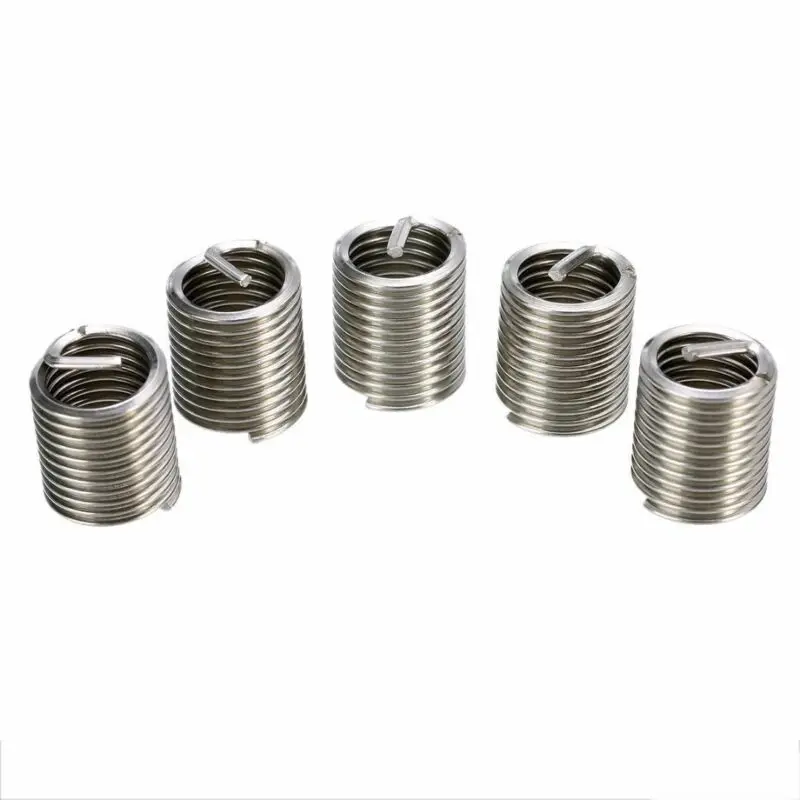 60 pz/set Kit di inserti di riparazione filettatura in acciaio inossidabile argento M3 M4 M5 M6 M8 M10 M12