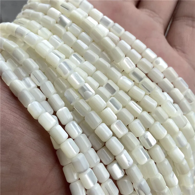 5X6Mm Natuurlijke Witte Parelmoer Shell Kralen Rondelle Vat Vorm Zoetwater Shell Kralen Voor Sieraden Maken diy Supply 15