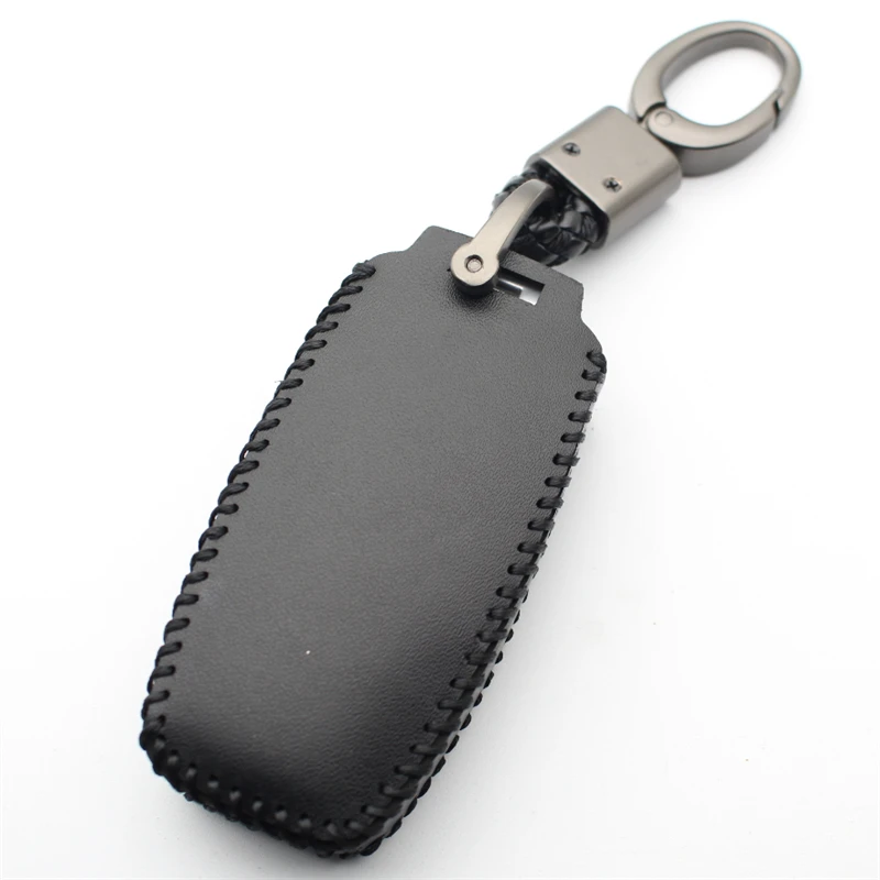 FLYBETTER Genuine Leather Key Case Cover For Hyundai Genesis G80 GV70 GV80 2019 2020 2021 L698