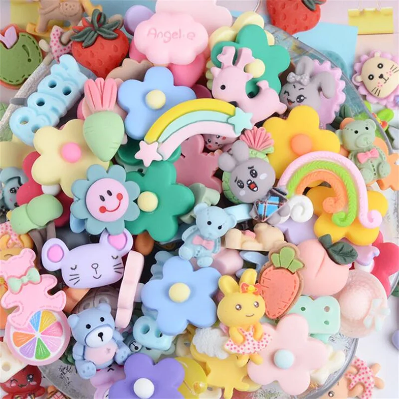 20pcs Candy Sweets Resin Flatback Slime Flat Cabochons Beads Embellishment For DIY Jewelry Findings Accessories Making Supplies