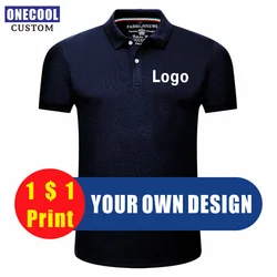 Summer Cheap Short-Sleeved Polo Shirt Custom Logo Embroidery  Personalized Printed Design Brand Text ONECOOL 2021