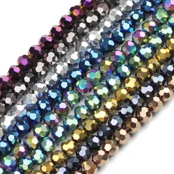 100pcs 4mm Faceted Round Austrian Crystal Plated Color Loose Bead For Jewelry Making DIY Bracelets Necklace Accessories