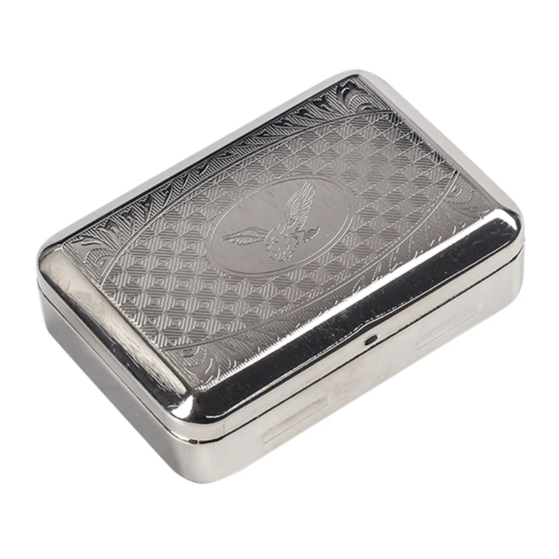 F2TE Cigarette Case Stainless Steel Vintage Cigarette Cases for Men Adults Use Storage Container Retro Jewelry Box