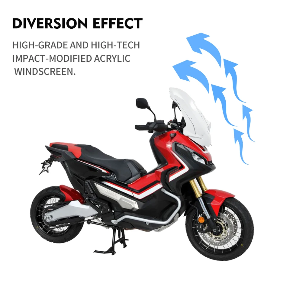 Wresetly Pare-Brise Moto Noir Pour Honda X-ADV 750 (2017-2020) – Déflecteur De Visière Aerodynamique Et Robuste En ABS