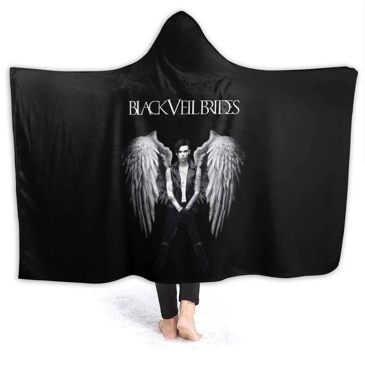 Black Veil Brides Hooded Blanket 3D Print Super Soft Comfortable Fleece Blanket