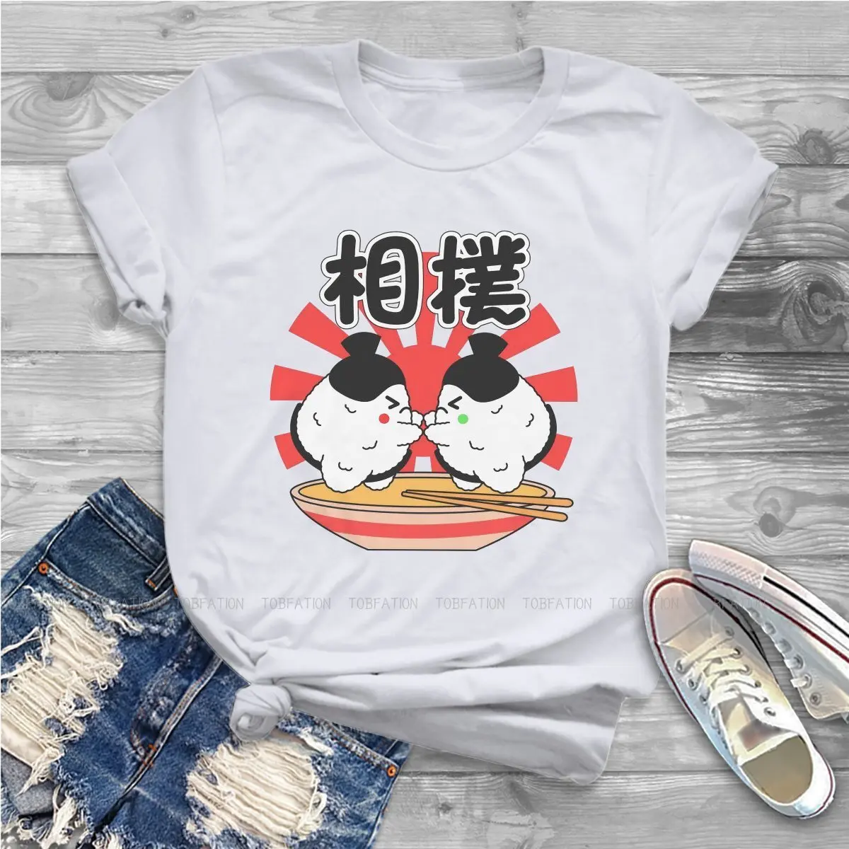 Sumo Female Shirts SUSHI Kawaii Food Vintage Women Clothing Harajuku Casual Feminine Blusas