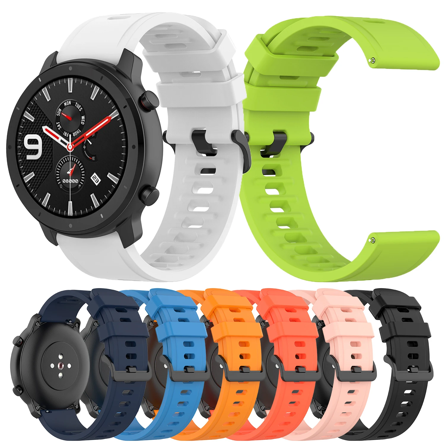 New 22mm Silicone strap Wristband For Huami amazfit GTR 47mm pace stratos smart watch sport band Replacement Bracelet watchband