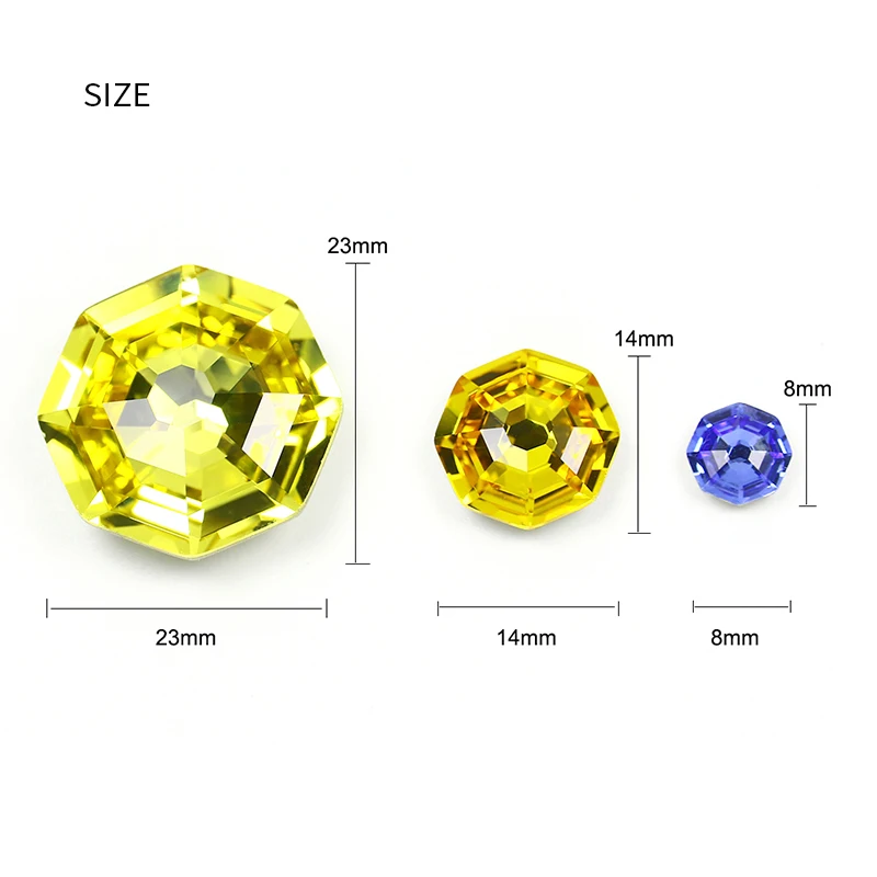 K9 Glass Crystals Pointback Machine Cut Loose Rhineston Octagon Crystals For Clothes Bags DIY Jewelry Decoration Garments Strass