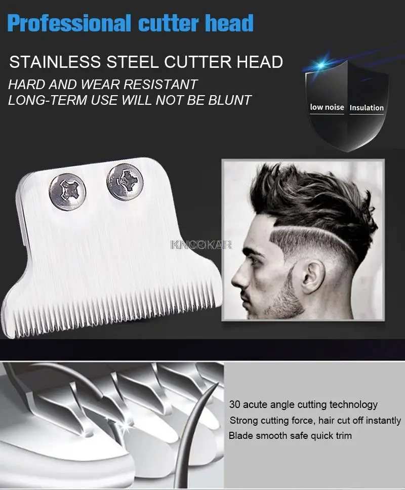 Zumbador de dispositivo de corte de pelo LED A, artefacto de corte de pelo de tallado profesional, Kit de carga USB