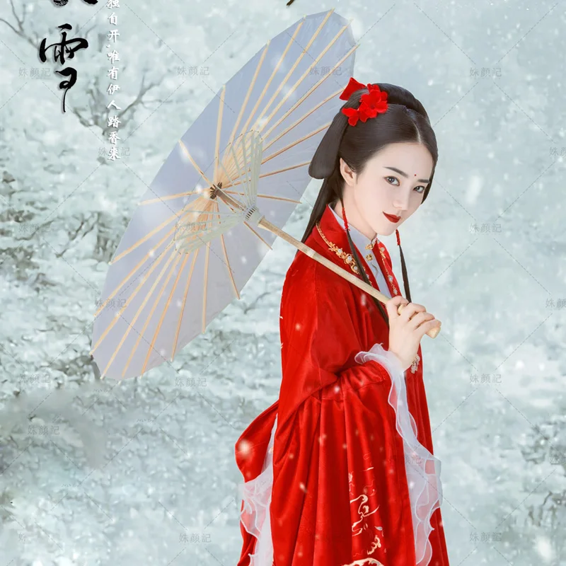 WYJN Red Swordlady Fairy Fantasy Drama Costume Female General Heroine Cosplay Hanfu Bride Wedding Privacy Photography Dress