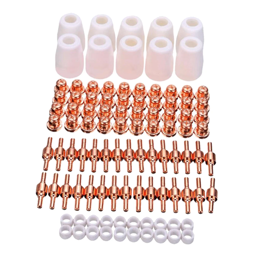 

100Pcs PT-31 LG-40 consumables Air Plasma Cutter Cutting Nozzles Electrode Tip Torch Consumable Kits 40A Fit For LGK-40 CUT-40