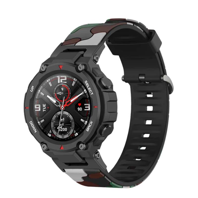 Vòng Tay Silicone Cổ Tay Cho Huami Amazfit T-REX/T-Rex Pro Ngụy Trang Dây Đeo Thay Thế Cho Xiaomi Huami Amazfit T-Rex