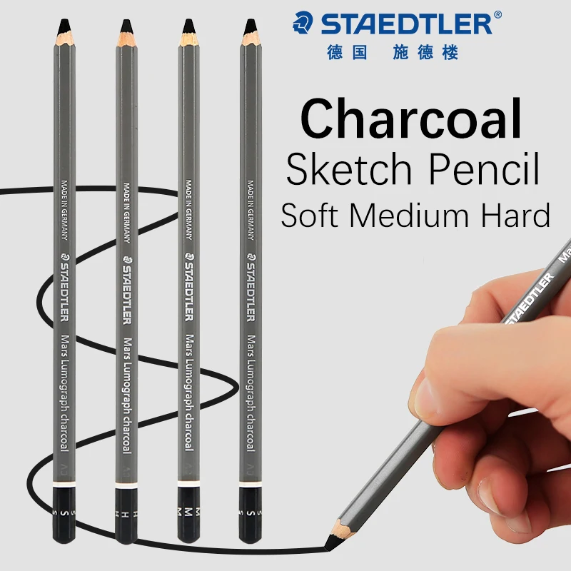 1pc STAEDTLER Mars Lumograph Charcoal Sketch Pencil 100C Soft Medium Hard for Drawing Sketching Art supplies